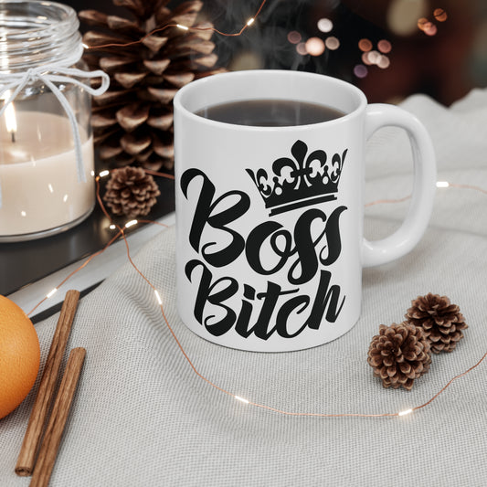 Boss Bitch Ceramic Coffee Cup – Motivational Mug for Boss Ladies, Best Gift for Entrepreneurs, Boss’s Day, Birthday