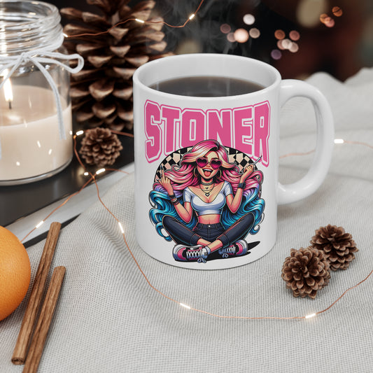 Trendy Stoner Coffee Cups - 11oz & 15oz - Vibrant Art for Coffee Lovers