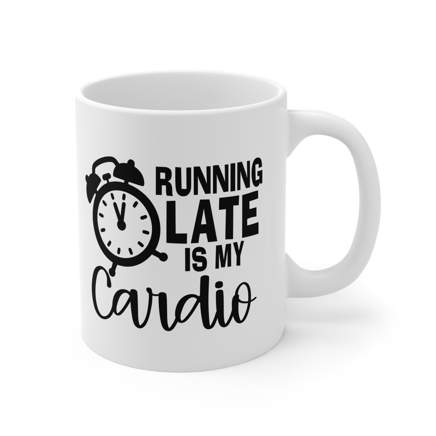 Running Late Coffee Mug - Funny Ceramic Cup for Busy Mornings, Gift for Coffee Lovers, Office Humor, Ideal for Birthdays