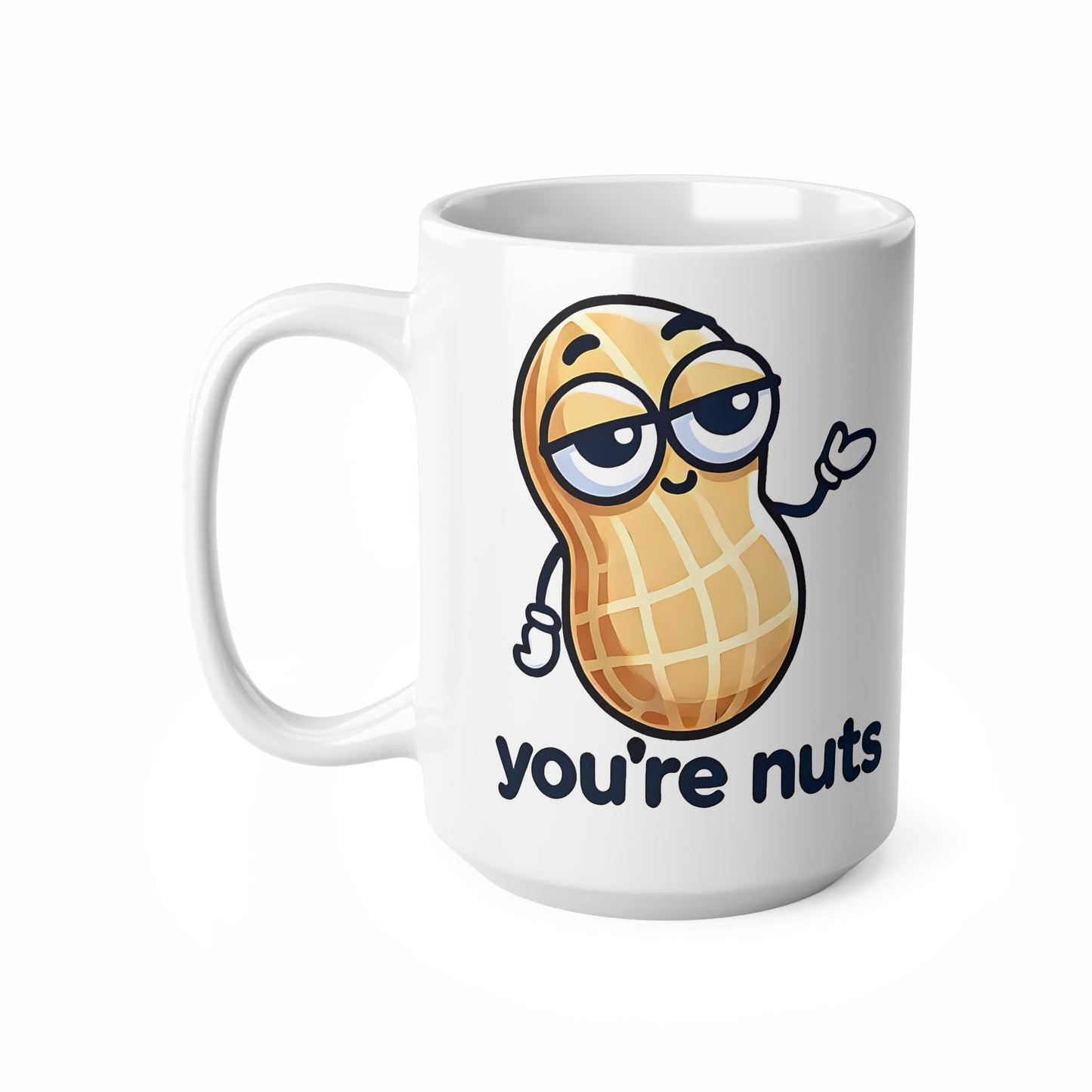 Whimsical Peanut Ceramic Coffee Mug - Fun Gift for Nut Lovers, Best Friend Present, Playful Home Decor, Coffee Lover's Cup, Humor Gift