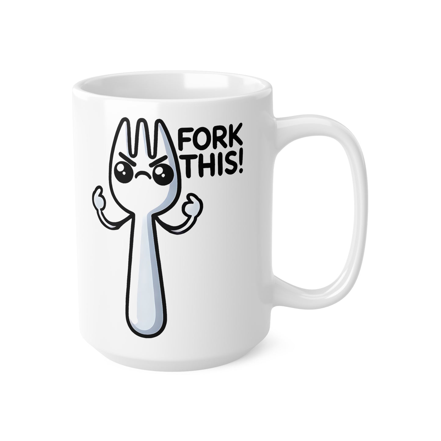 Funny Ceramic Coffee Cups - Fork This! | Unique Gifts for Coffee Lovers | Office Mugs | Humor Item | 11oz 15oz
