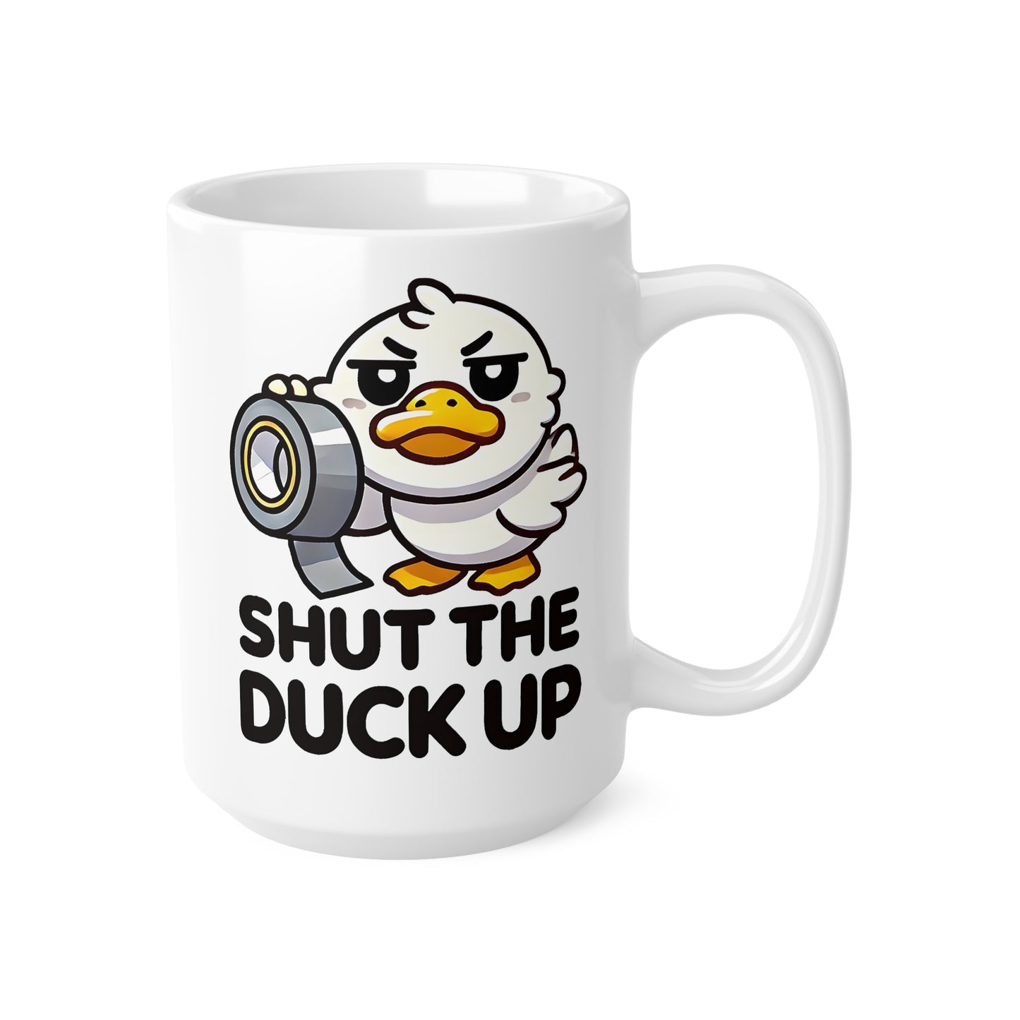 Funny Ceramic Coffee Mugs with Duck Illustration, Unique Gift for Coffee Lovers, Shut the Duck Up, Cute Kitchen Decor, Humorous Gift [...]