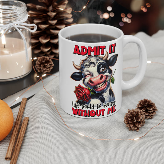 Cute Cow Coffee Mug, Funny Cow Mug, Adorable Ceramic Cups for Gift, Coffee Lovers Gift, Unique Gift for Her