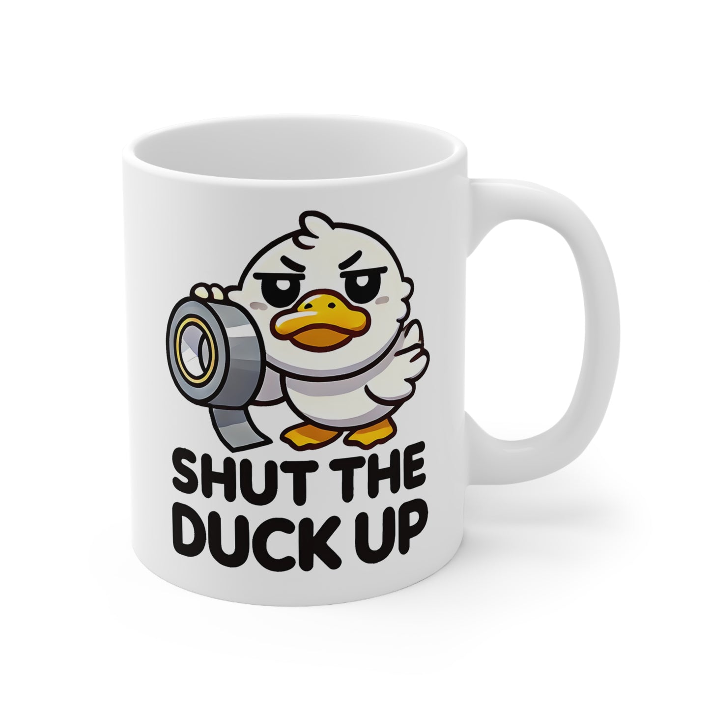 Funny Ceramic Coffee Mugs with Duck Illustration, Unique Gift for Coffee Lovers, Shut the Duck Up, Cute Kitchen Decor, Humorous Gift [...]