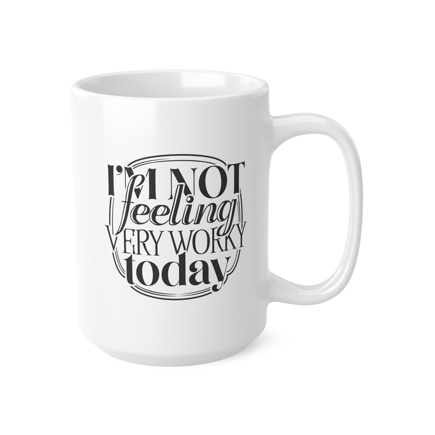 Ceramic Coffee Cups - 'I'm Not Feeling Very Worry Today' Mugs for Coffee Lovers, Gift for Colleagues, Funny Office Mug, Relaxation [...]