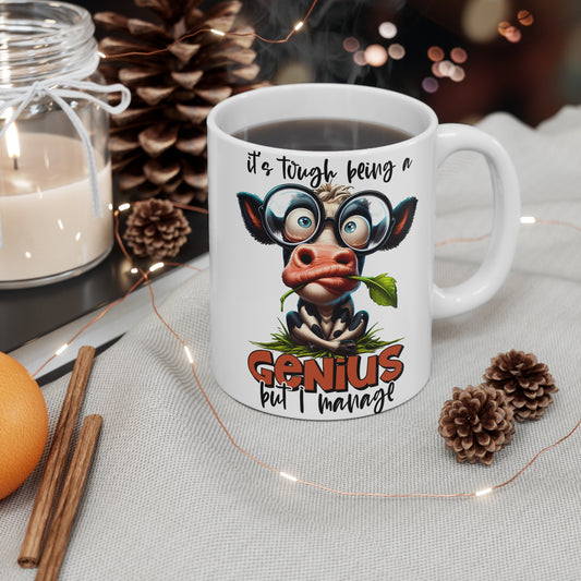 Funny Cow Ceramic Coffee Cups - Perfect Gift for Coffee Lovers, Cow Art, Cute Mug, Humor Gift, Office Decoration