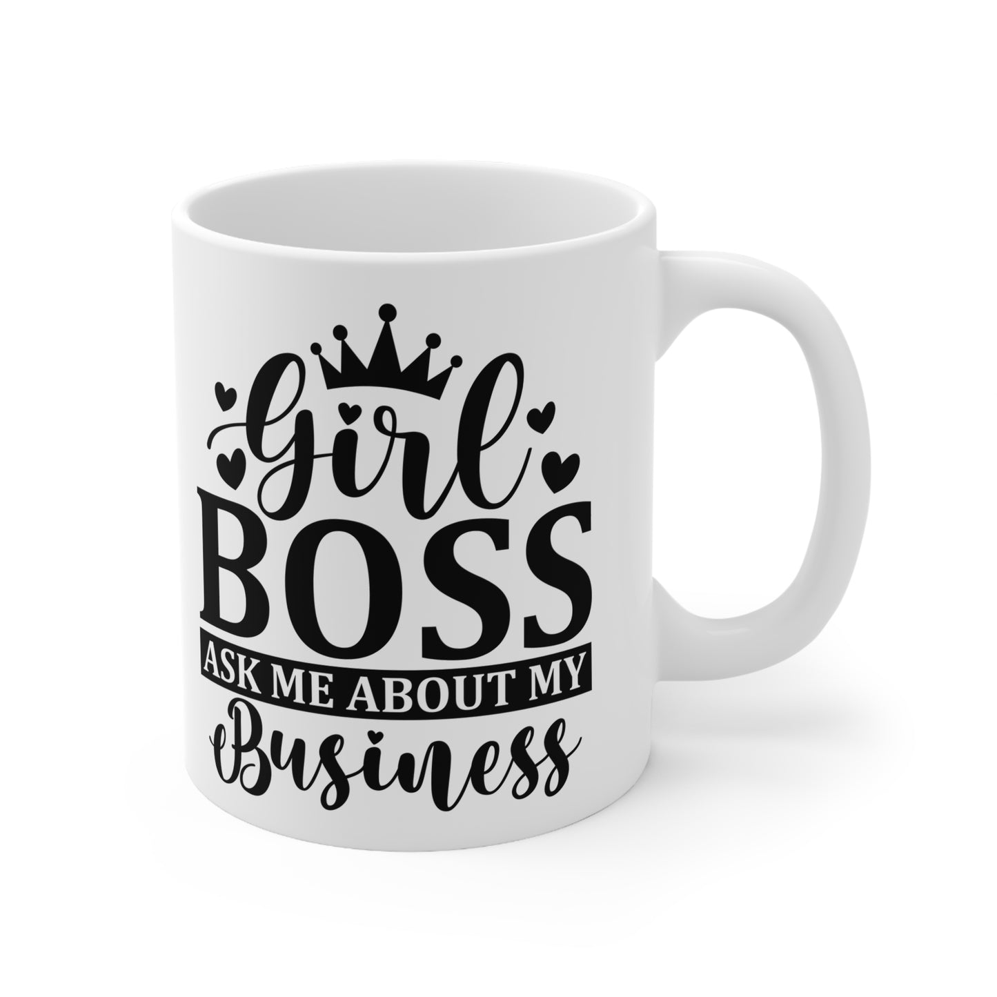 Girl Boss Ceramic Coffee Mug - Empowerment Gift for Entrepreneurs, Office Decor, Motivational Cup, Birthday, Christmas