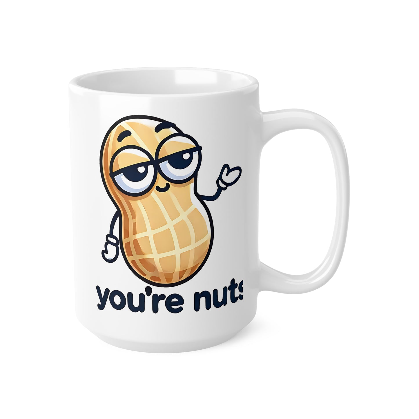 Whimsical Peanut Ceramic Coffee Mug - Fun Gift for Nut Lovers, Best Friend Present, Playful Home Decor, Coffee Lover's Cup, Humor Gift