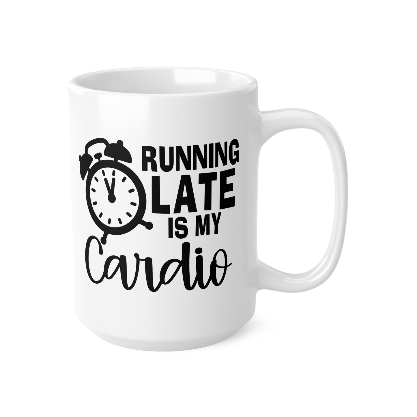 Running Late Coffee Mug - Funny Ceramic Cup for Busy Mornings, Gift for Coffee Lovers, Office Humor, Ideal for Birthdays
