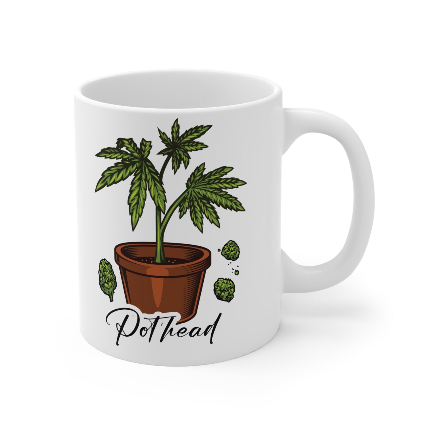 Pothead Ceramic Coffee Mug - 11oz & 15oz, Fun Cannabis Design