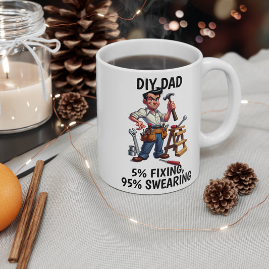 DIY Dad Coffee Mug - 11oz & 15oz Ceramic Cup for Home Improvement Enthusiasts