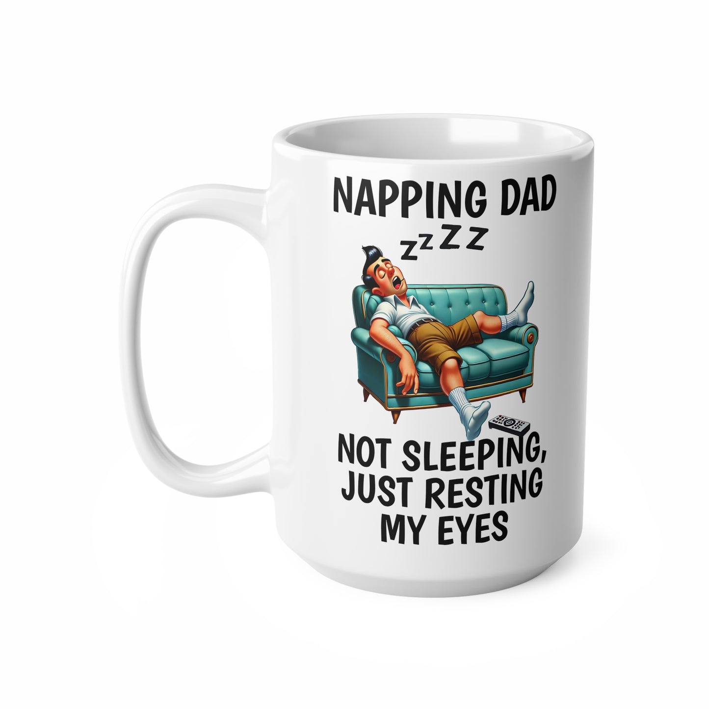 Funny Napping Dad Coffee Mug - 11oz & 15oz Ceramic Cups for Relaxation Lovers