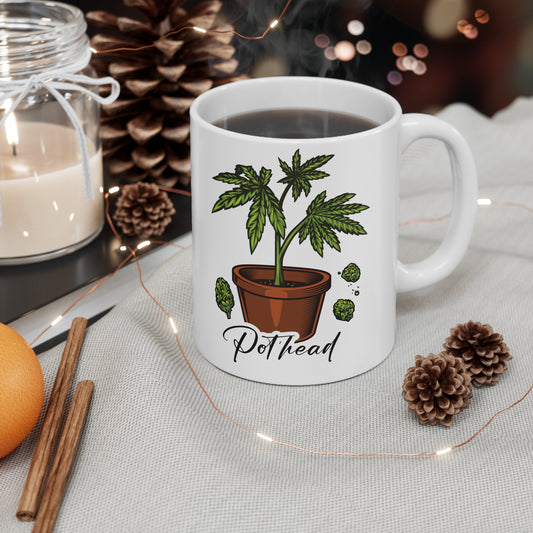 Pothead Ceramic Coffee Mug - 11oz & 15oz, Fun Cannabis Design