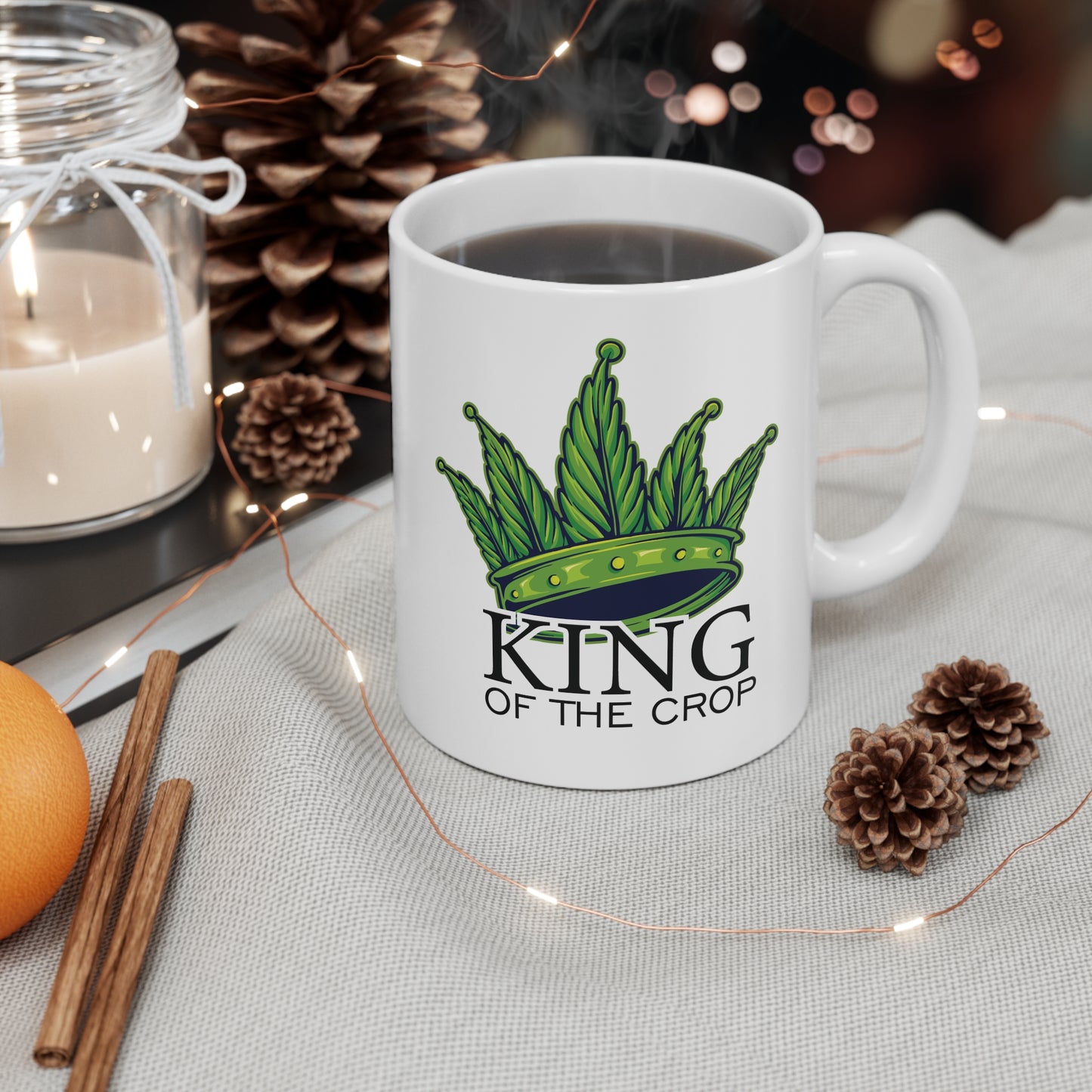King of the Crop Ceramic Coffee Mug - Perfect for Cannabis Enthusiasts