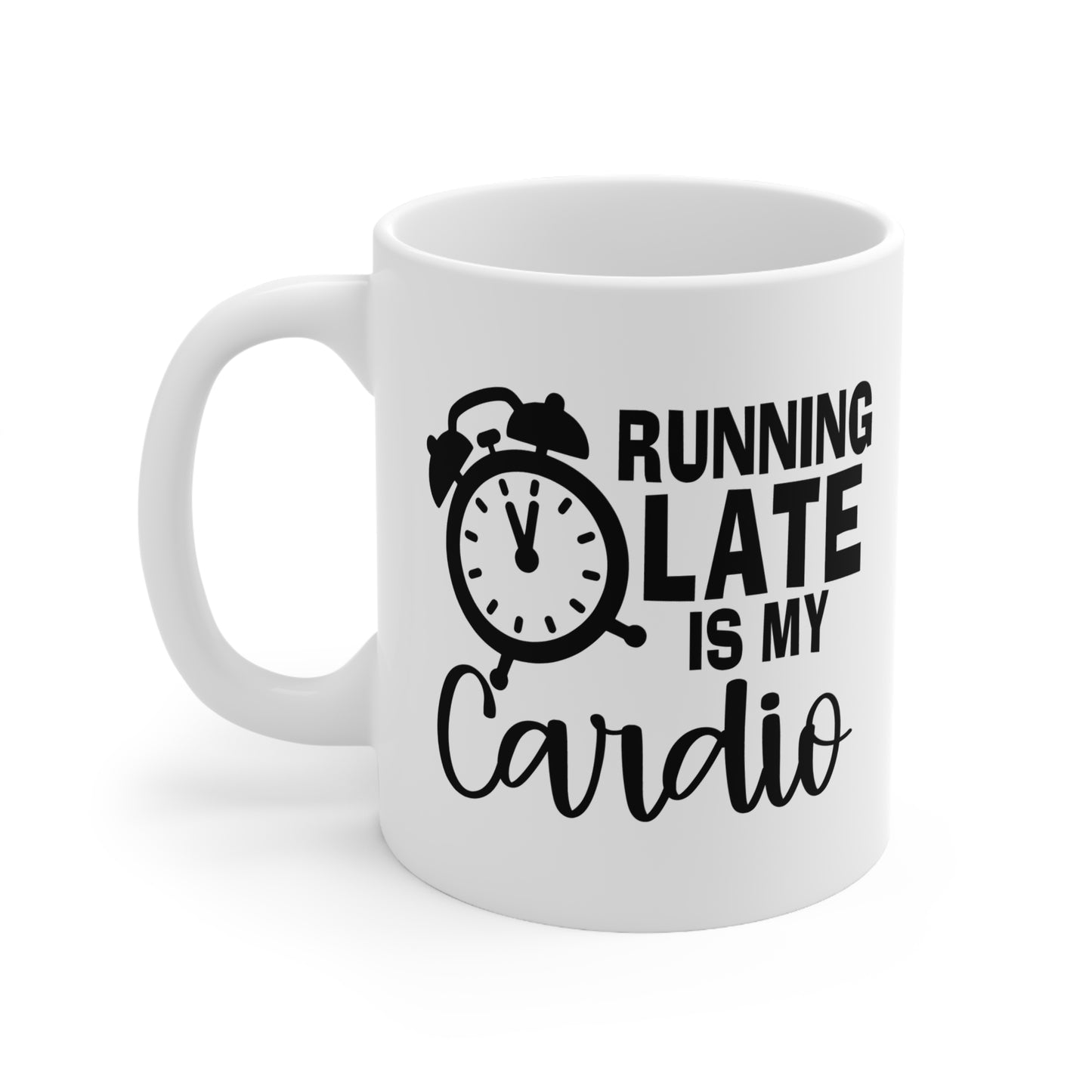 Running Late Coffee Mug - Funny Ceramic Cup for Busy Mornings, Gift for Coffee Lovers, Office Humor, Ideal for Birthdays