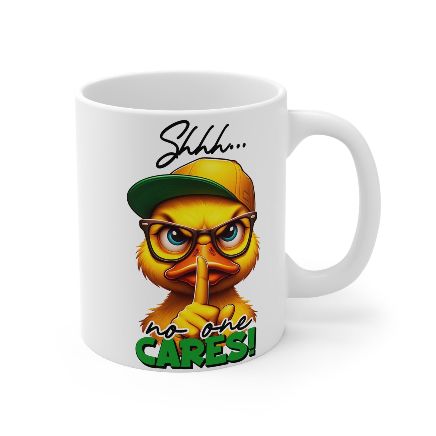 Funny Duck Coffee Mug - 'No One Cares!' – Ceramic Cup for Hilarious Mornings