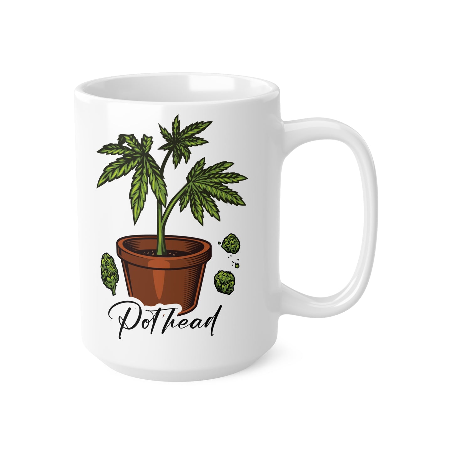 Pothead Ceramic Coffee Mug - 11oz & 15oz, Fun Cannabis Design
