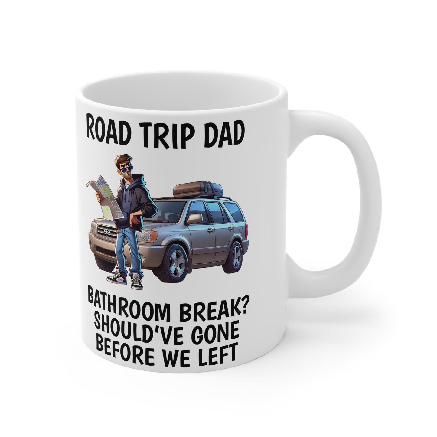 Road Trip Dad Coffee Mug – Fun Ceramic Mug for Travelers, 11oz & 15oz