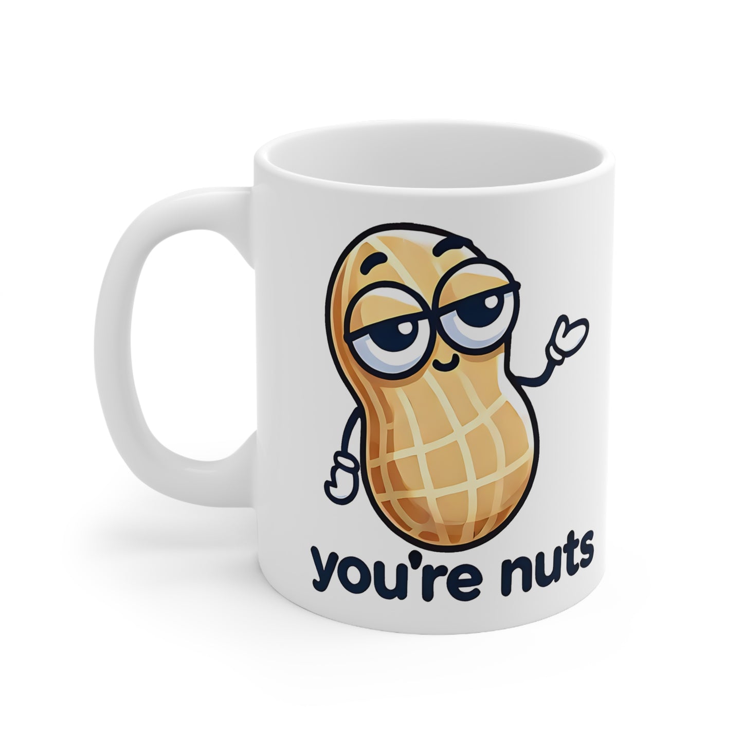 Whimsical Peanut Ceramic Coffee Mug - Fun Gift for Nut Lovers, Best Friend Present, Playful Home Decor, Coffee Lover's Cup, Humor Gift