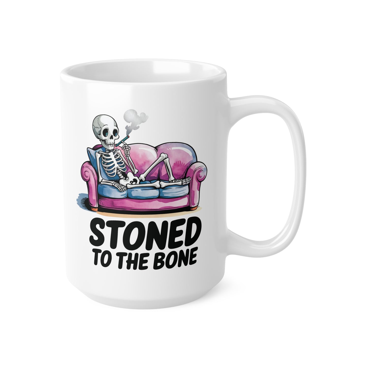 Stoned to the Bone Ceramic Coffee Mug – Fun Humor for Stoner Lovers