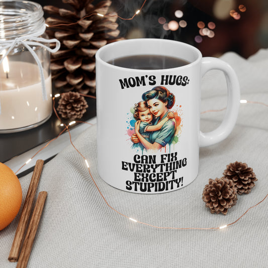 Mom's Hugs Coffee Mug - 11oz & 15oz - Perfect Gift for Mother's Day & Special Occasions