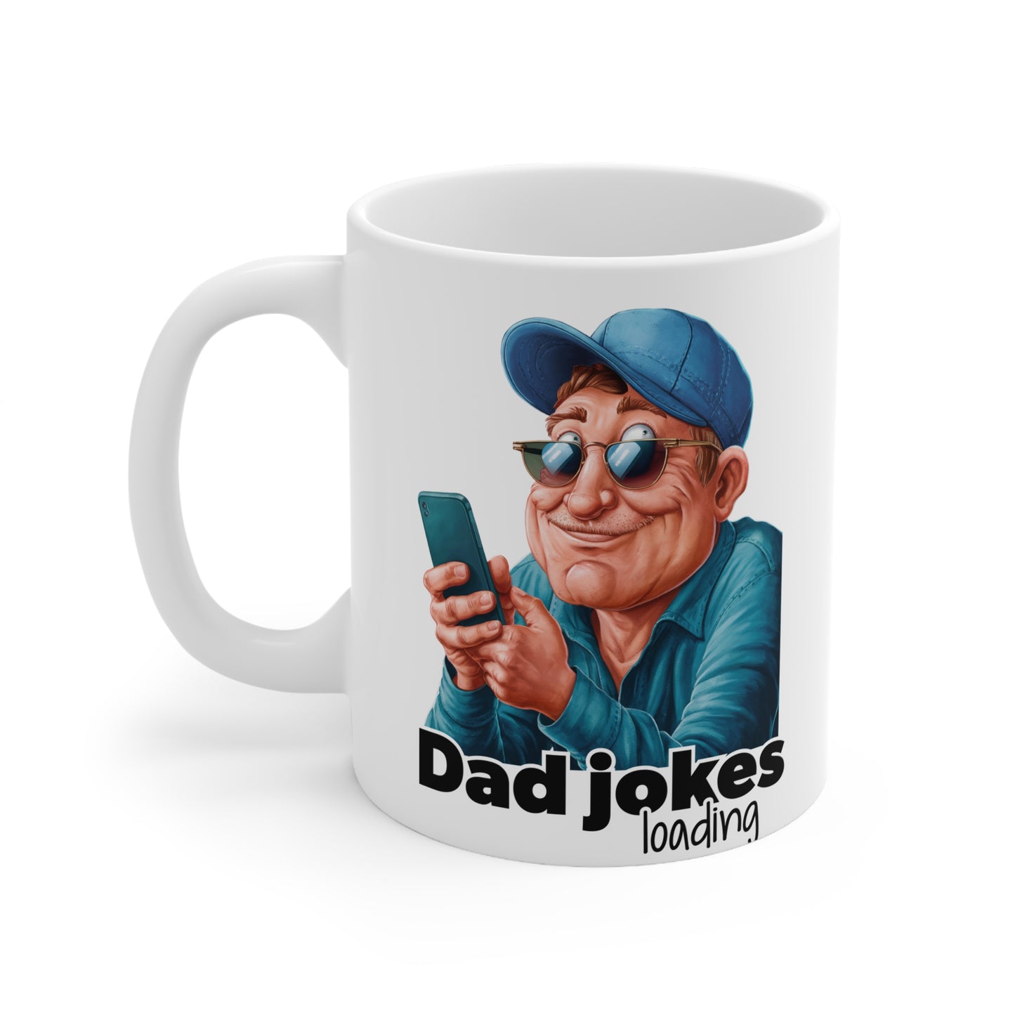 Dad Jokes Loading Ceramic Coffee Cups - Funny Mugs for Dads - 11oz & 15oz