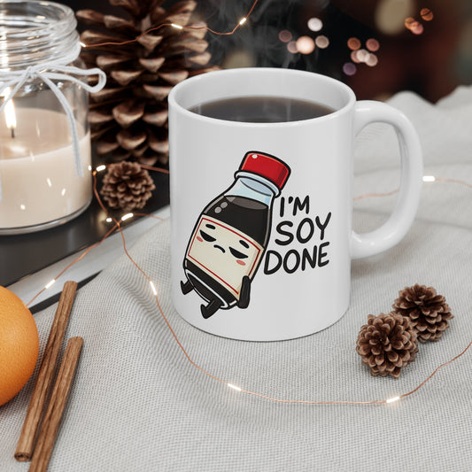 Cute Ceramic Coffee Cups, Funny Soy Sauce Mug for Foodies, Kitchen Gift, Coffee Lover Gift, Quirky Office Cup, Humorous Drinkware