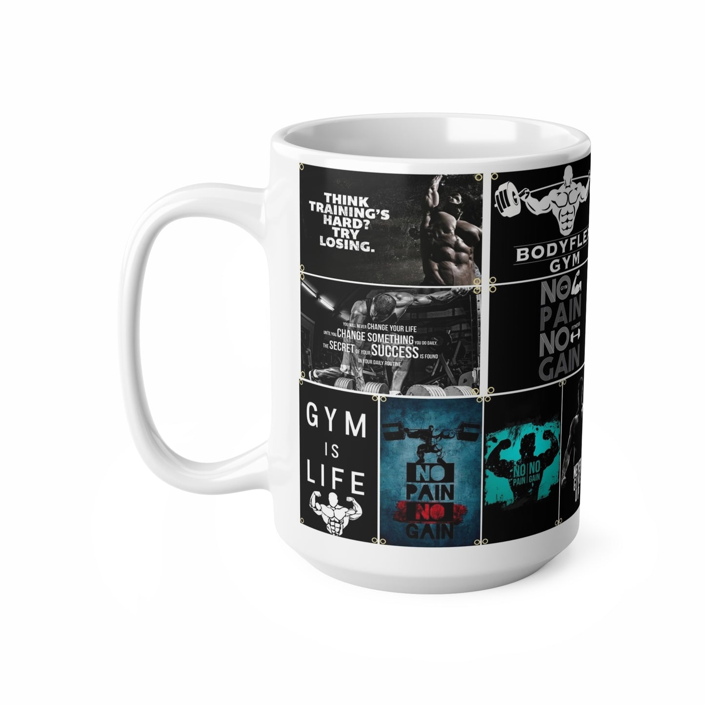BodyFlex Gym Motivation Mug-"No Pain No Gain" Edition
