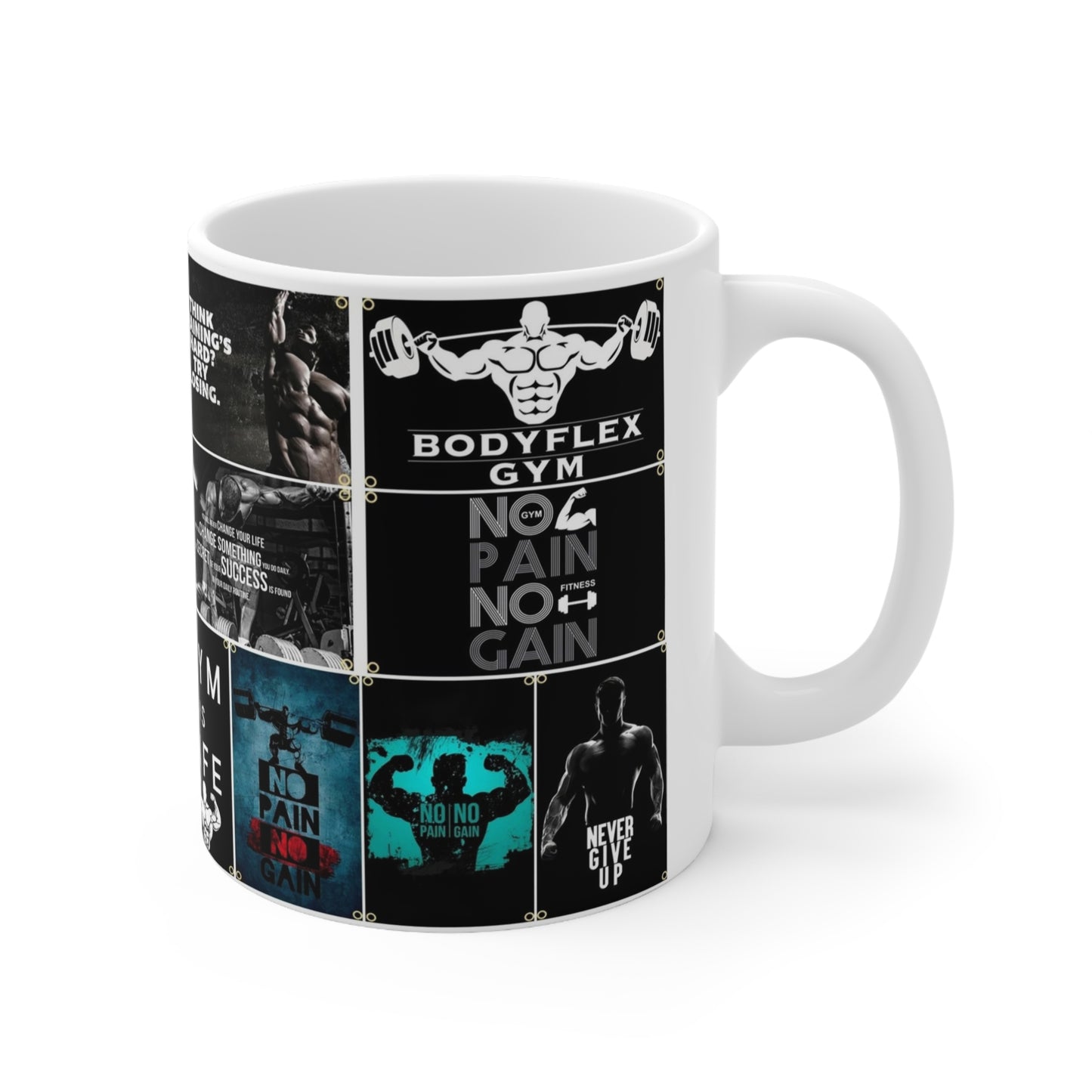 BodyFlex Gym Motivation Mug-"No Pain No Gain" Edition